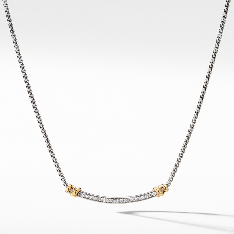 Petite Helena Station Necklace with 18K Yellow Gold and Diamonds
