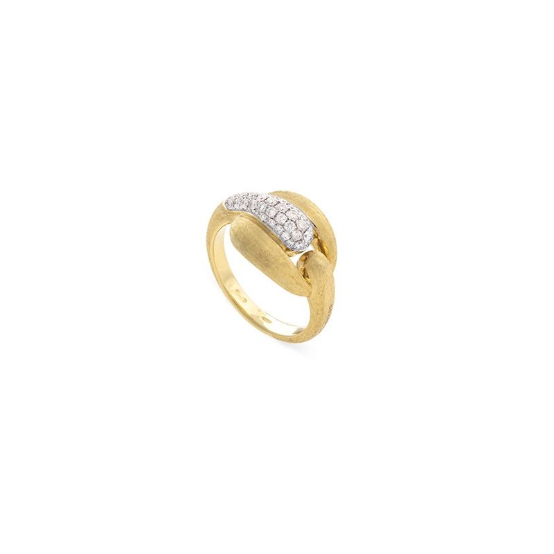 18k Yellow Gold and Diamond Lucia Buckle Ring