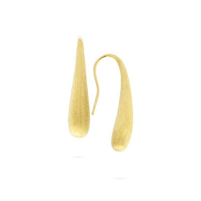 18k Yellow Gold Modern Teardrop Earrings