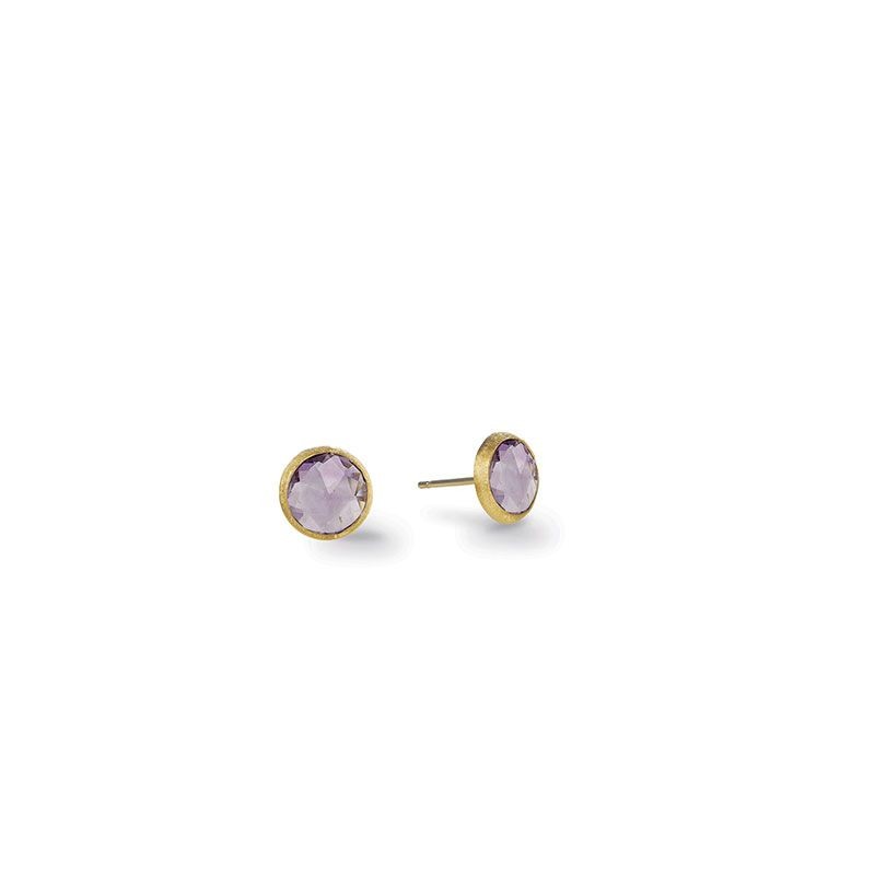 18k Yellow Gold and Amethyst Petite Stud Earrings
