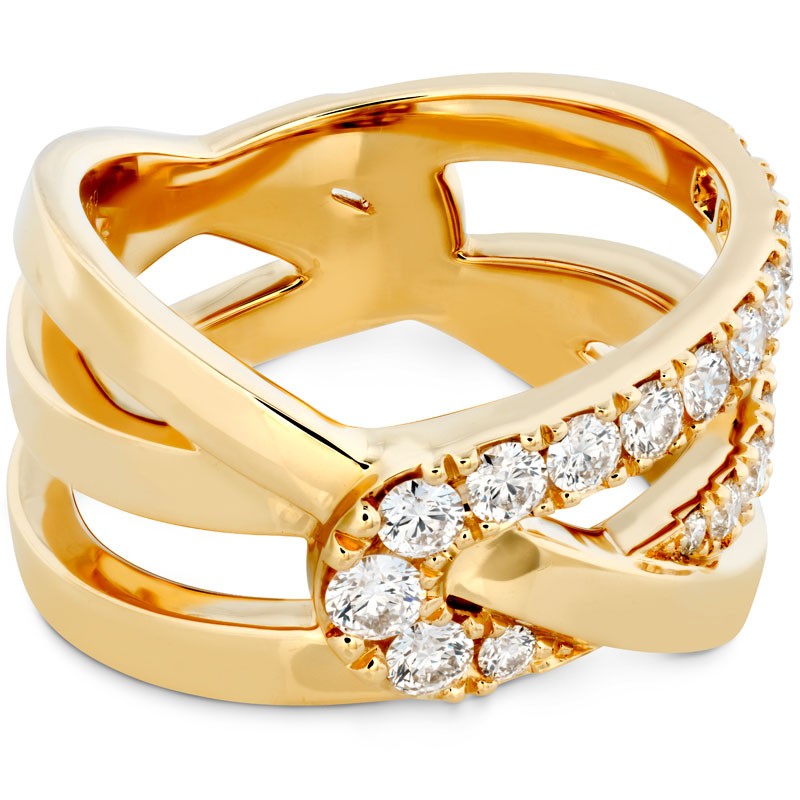 18k Yellow Gold Optima Wrap Ring with Diamonds