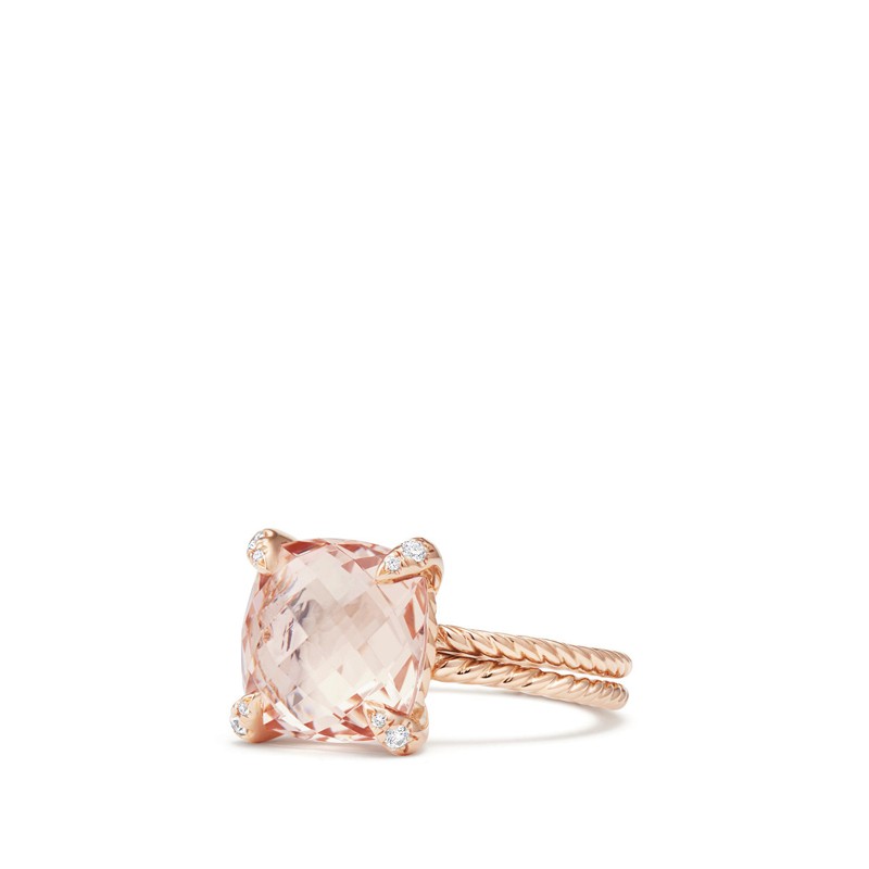 Chatelaine® Ring with Morganite and Diamonds in 18K Rose Gold