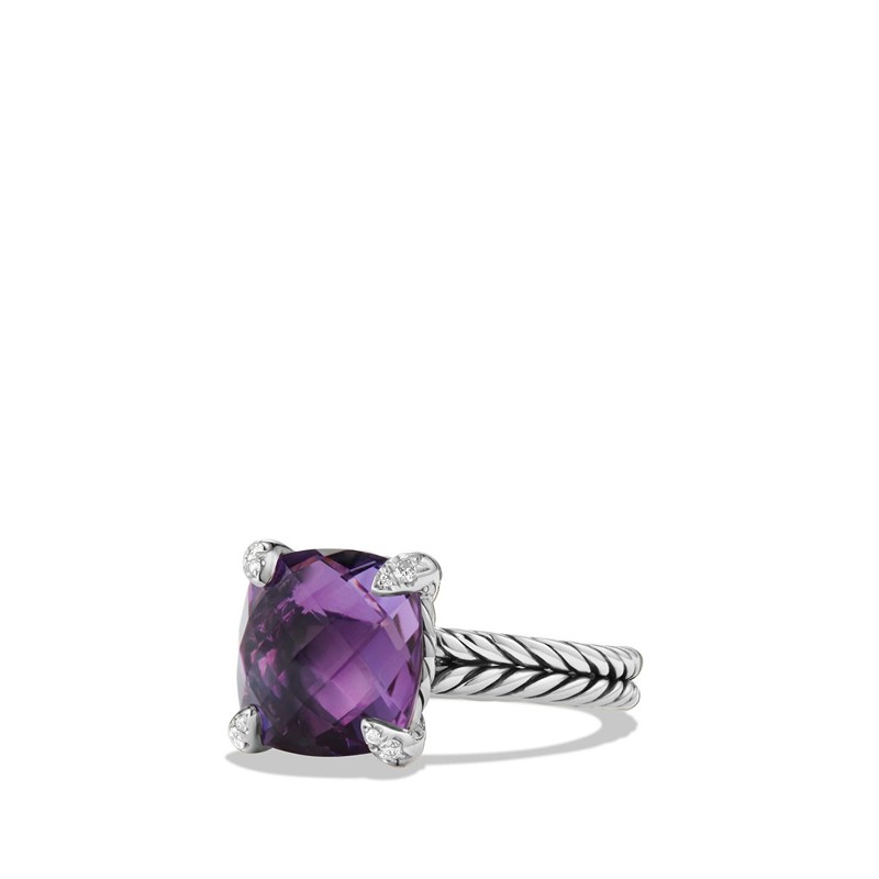 Châtelaine Ring with Amethyst and Diamonds