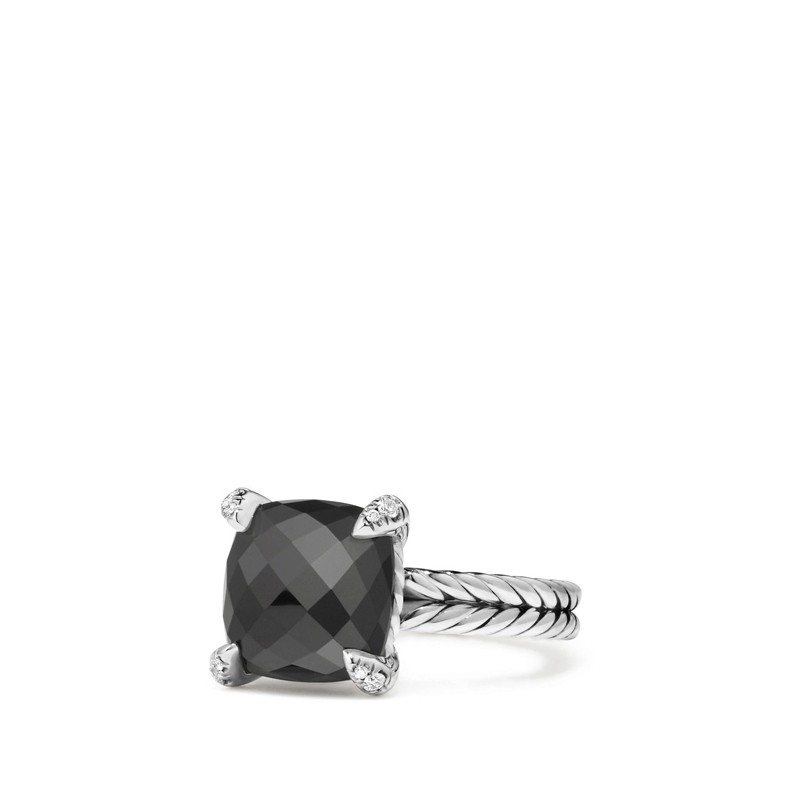 Chatelaine® Ring with Black Onyx and Diamonds