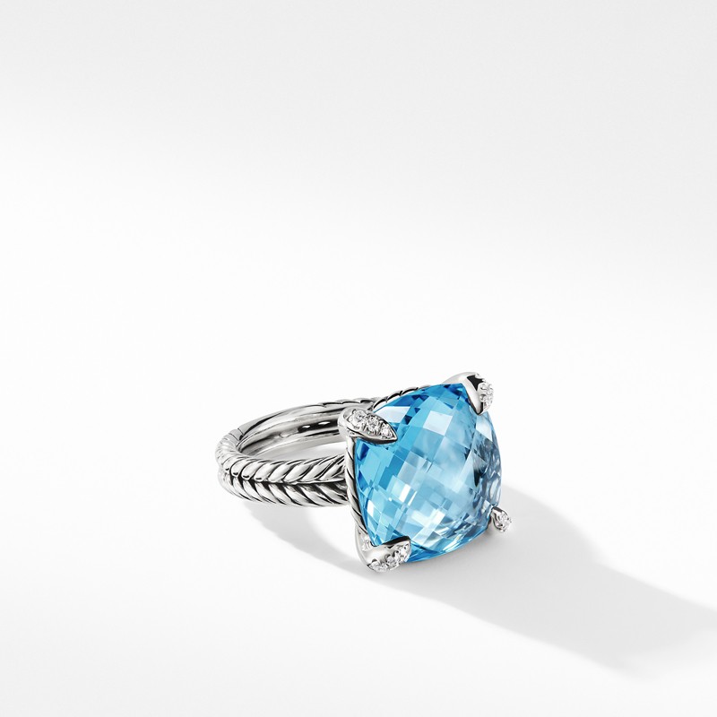 Chatelaine® Ring with Blue Topaz Diamonds 1