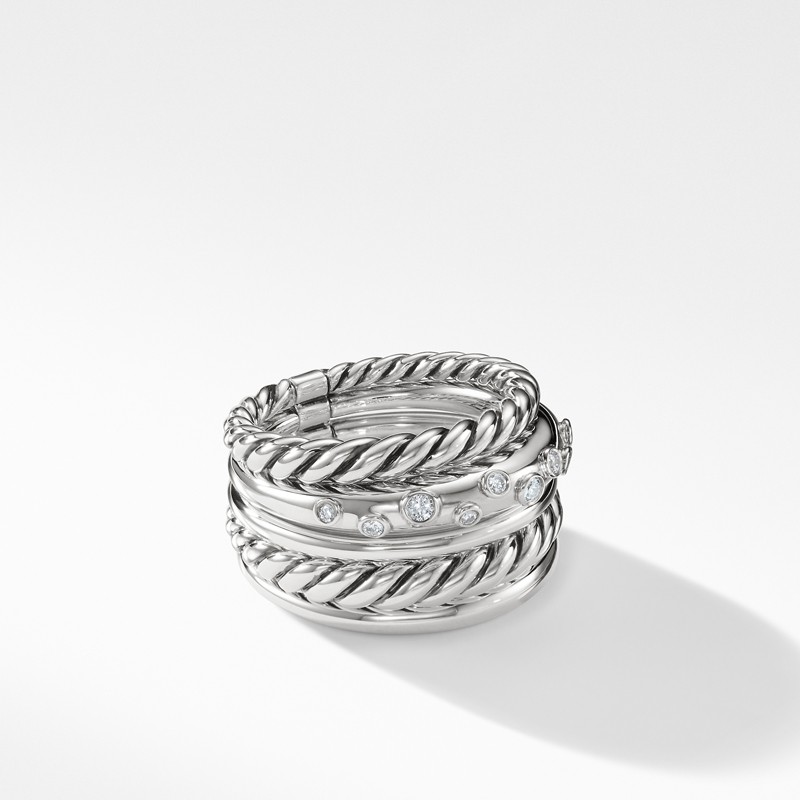 Pure Form® Wide Ring with Diamonds