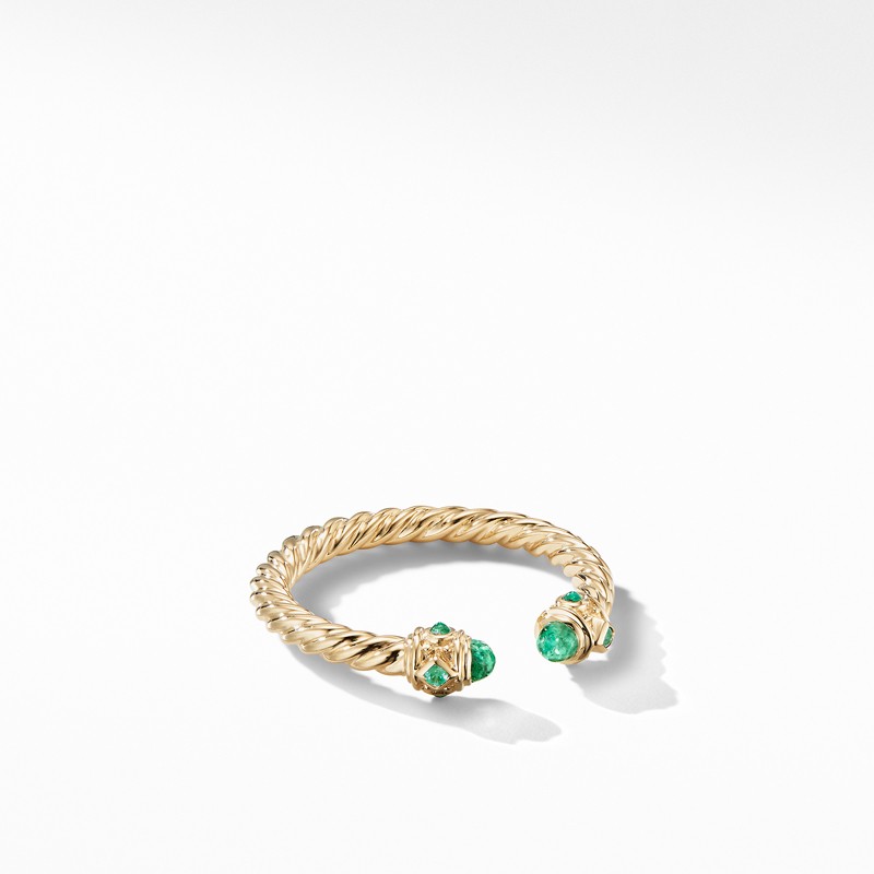 Renaissance Ring in 18K Gold with Emeralds