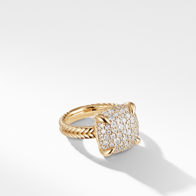 Chatelaine Ring with Diamonds in 18K Yellow Gold