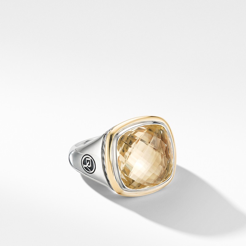 Albion® Ring with Champagne Citrine and 18K Yellow Gold