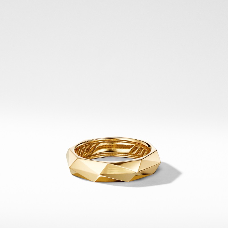 Faceted Band Ring in 18K Yellow Gold