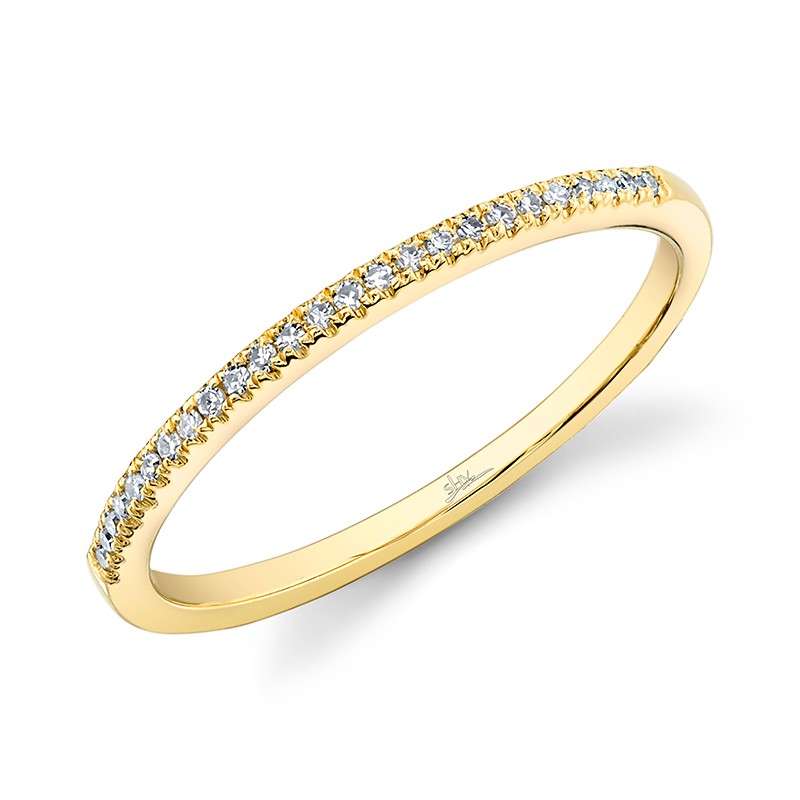 Yellow Gold and Diamond Thin Stack Ring
