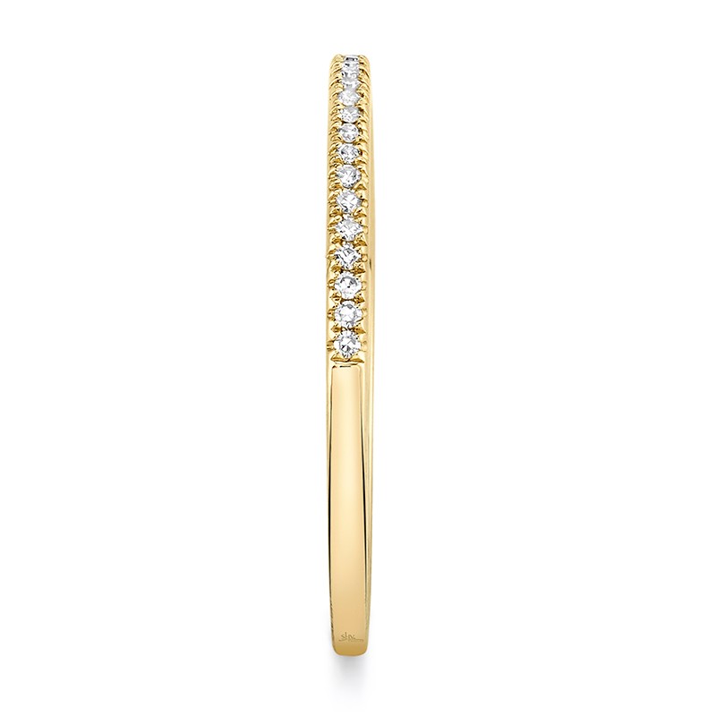 Yellow Gold and Diamond Thin Stack Ring