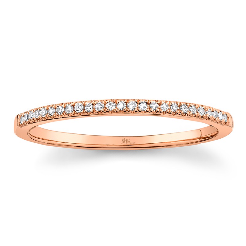 Rose Gold and Diamond Thin Stack Ring