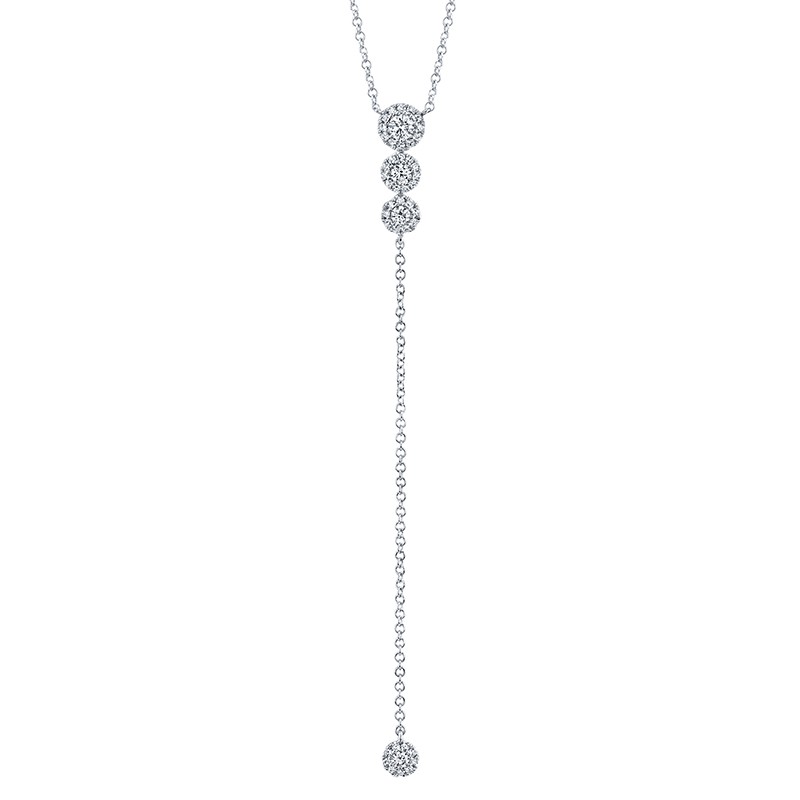 White Gold and Diamond Y Necklace