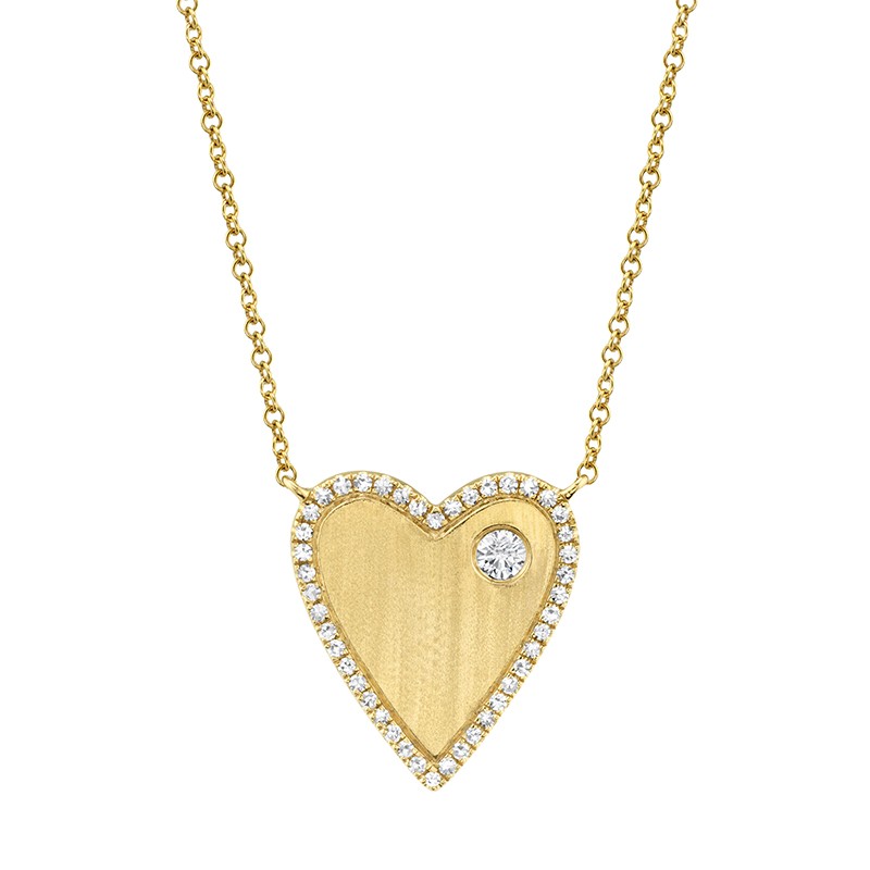Satin Heart Diamond Necklace