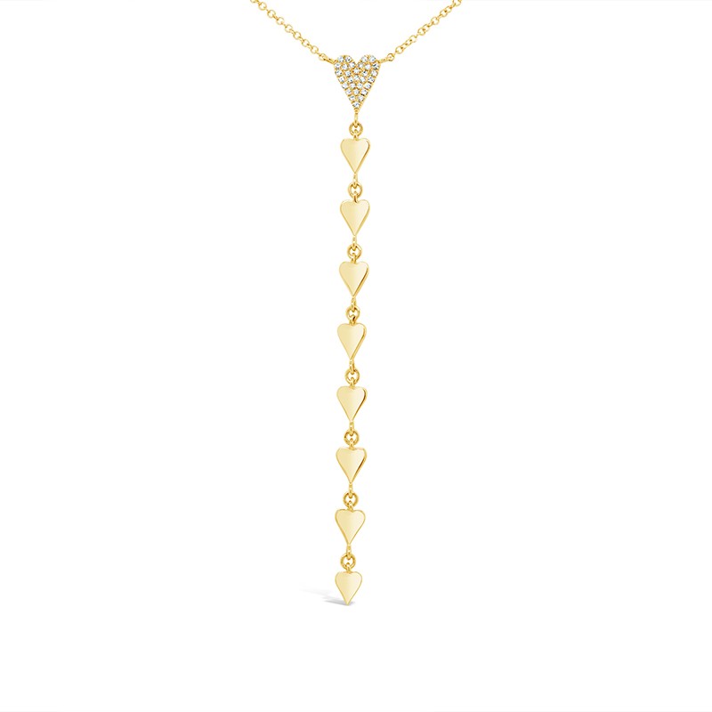 14k Yellow Gold Y Heart Necklace
