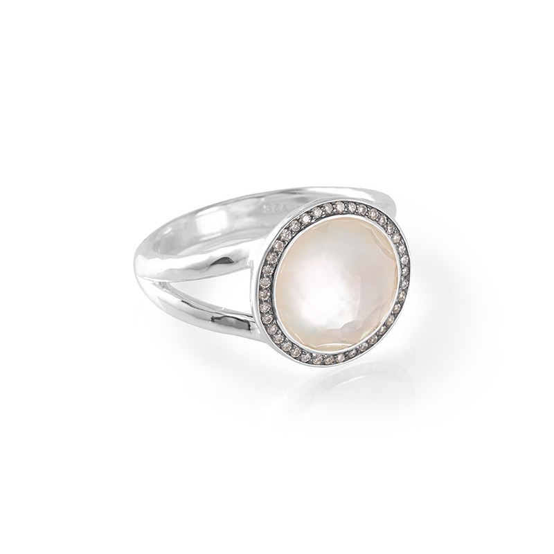 Silver Small Lollipop Mother of Pearl Ring