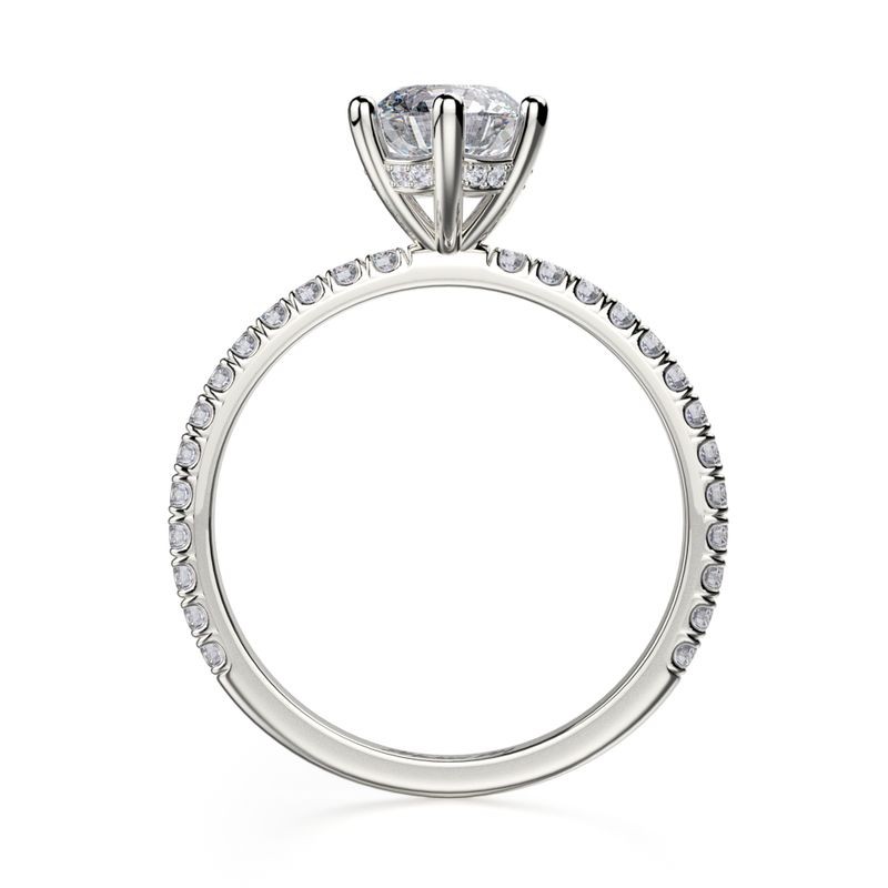18k White Gold Crown Diamond Engagement Mounting
