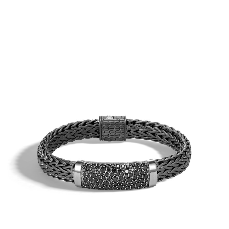 Classic Chain Station Bracelet with Black Sapphire