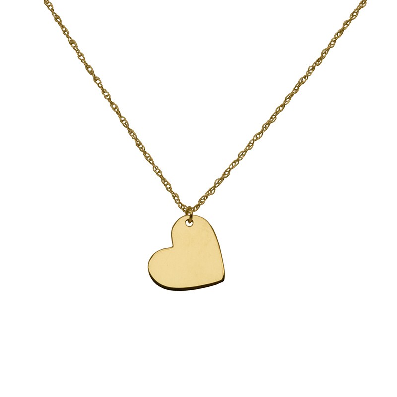 Yellow Gold Polished Heart Necklace