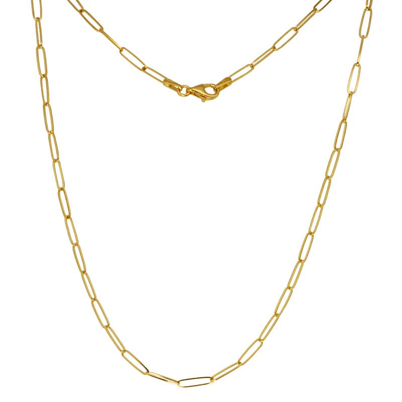 Trendy 16 inch Paperclip Chain Gold Necklace