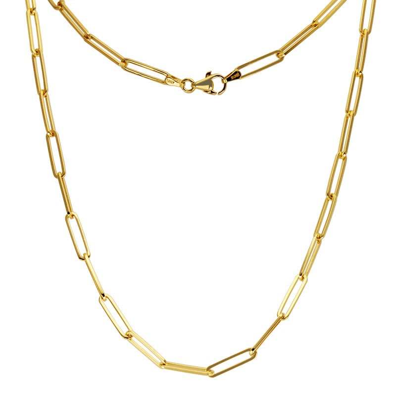 Trendy 18 inch Paperclip Chain Gold Necklace