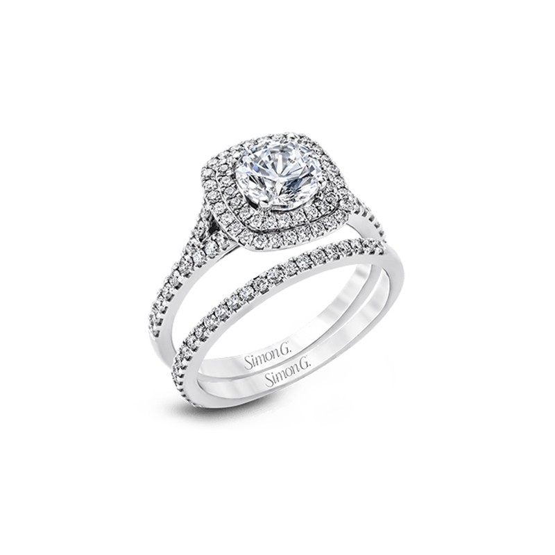 18k White Gold Wedding Set Engagement Ring Mounting
