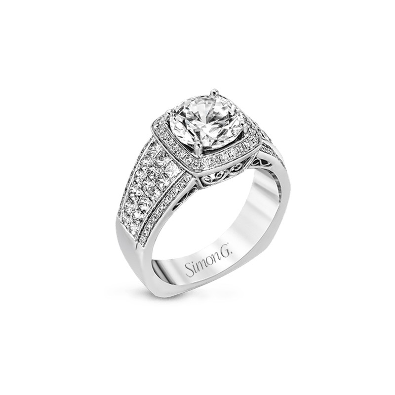 18k White Gold Engagement Ring Mounting