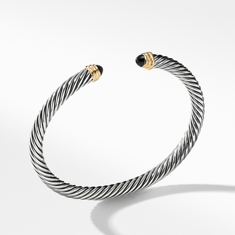 Cable Classic Collection® Bracelet with Black Onyx and 14K Yellow Gold