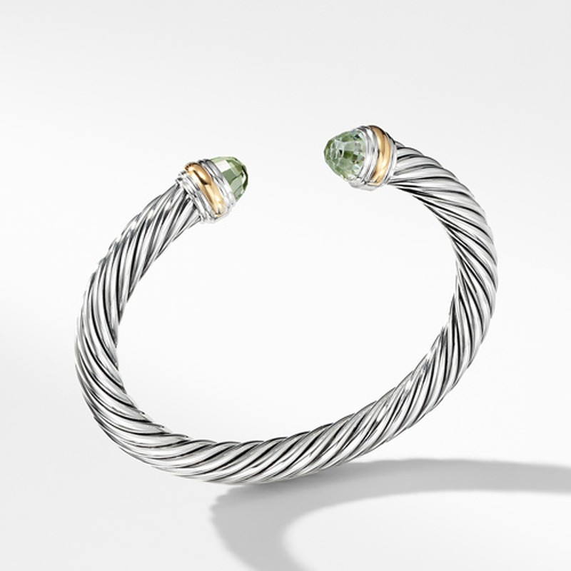 Cable Classic Collection® Bracelet with Prasiolite and 14K Yellow Gold
