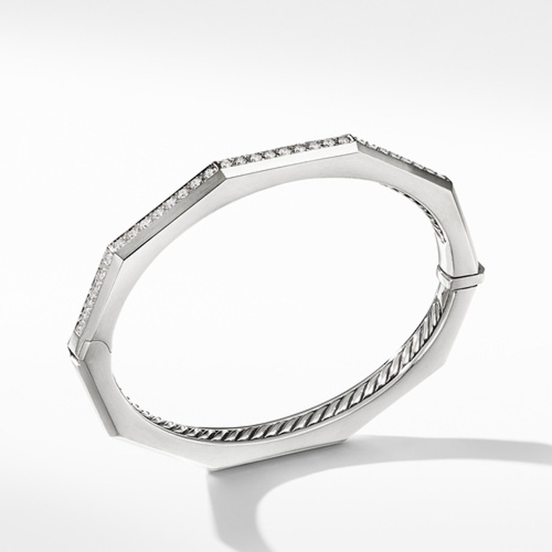 Stax Faceted Bracelet with Diamonds