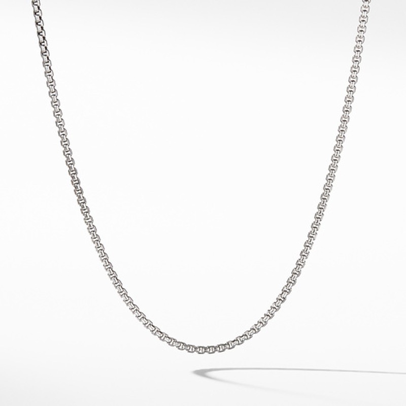 Small Box Chain Necklace with an Accent of 14K Gold, 2.7mm