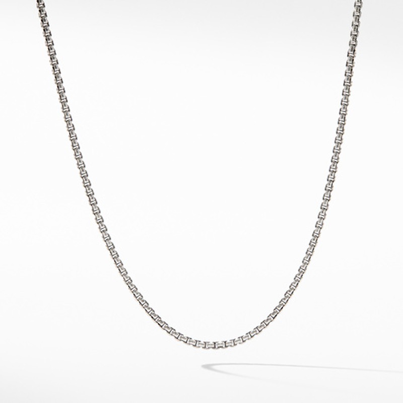 Baby Box Chain Necklace with An Accent of 14K Gold, 1.7mm