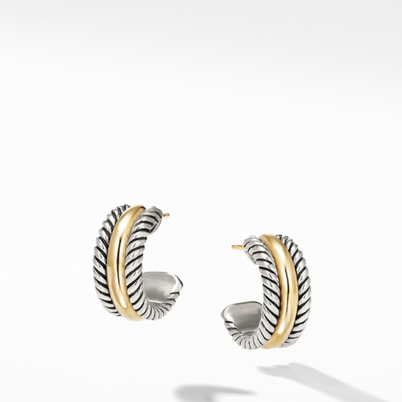 Cable Collectibles Hoop Earrings with 14K Gold