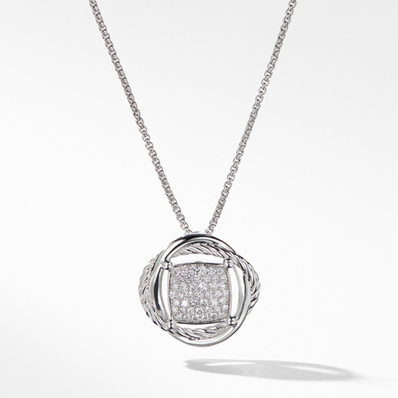Infinity Pendant Necklace with Diamonds 11mm