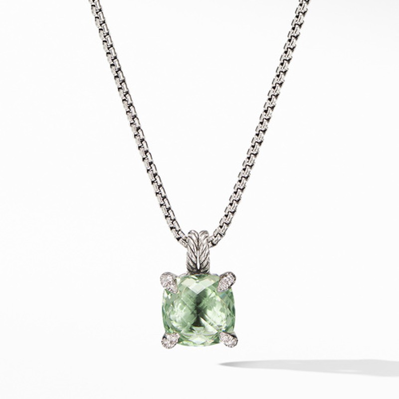 Chatelaine® Necklace with Prasiolite and Diamonds