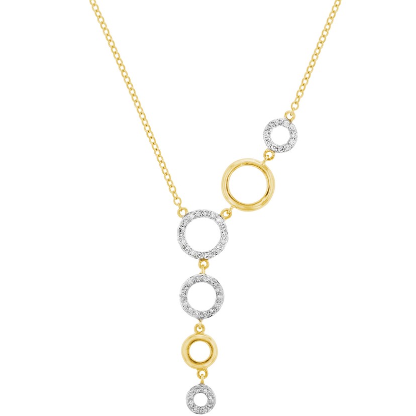 14k Yellow Gold Graduated Open Circle Necklace