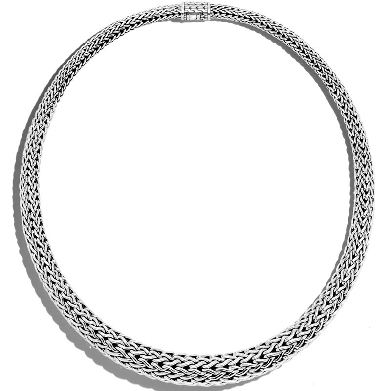 Sterling Silver Classic Chain Collection Graduated Woven Necklace