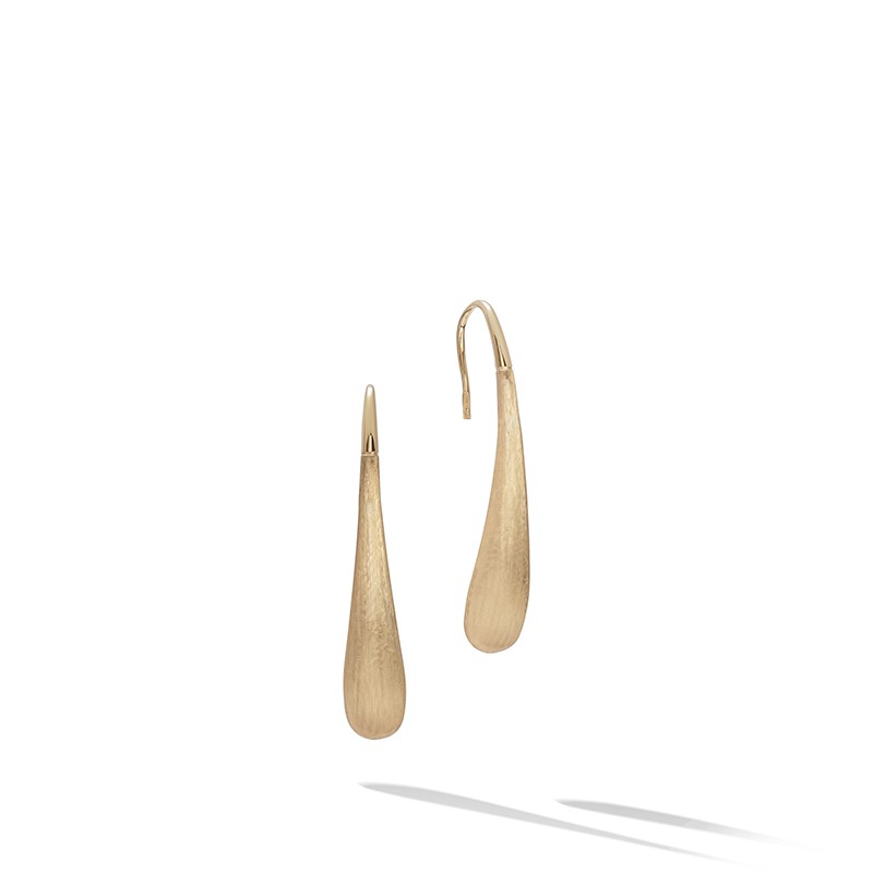 18k Yellow Gold and Diamond Teardrop Earrings