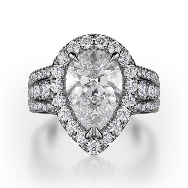 18k White Gold Halo Diamond Engagement Mounting