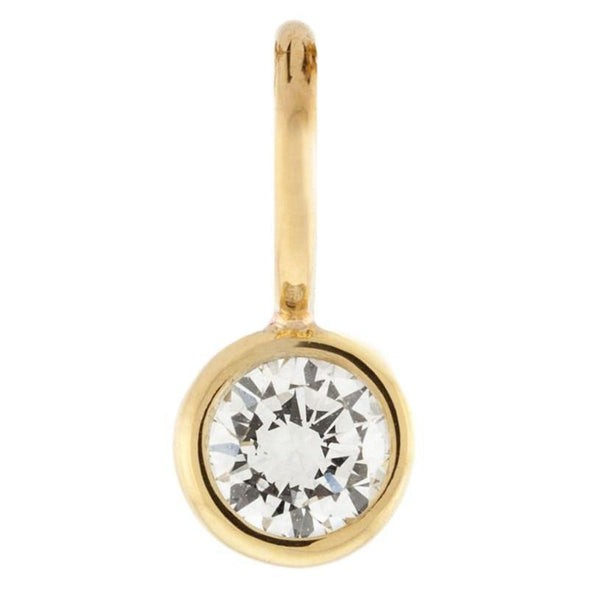 14k Yellow Gold Bezel Diamond Charm