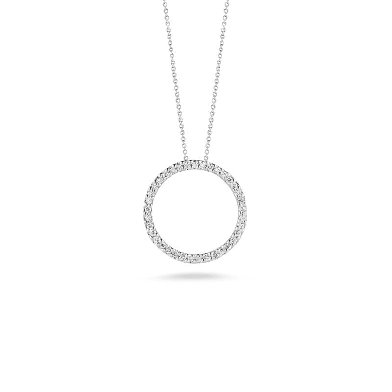 18k White Gold Diamond Circle Necklace