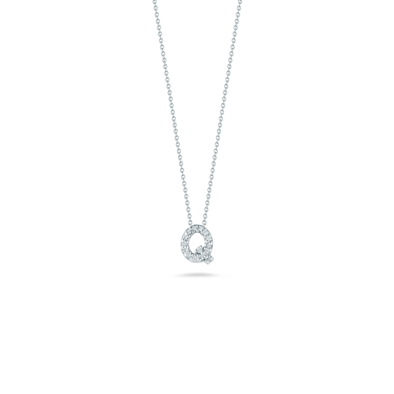 18k White Gold Initial Q Loveletter Necklace