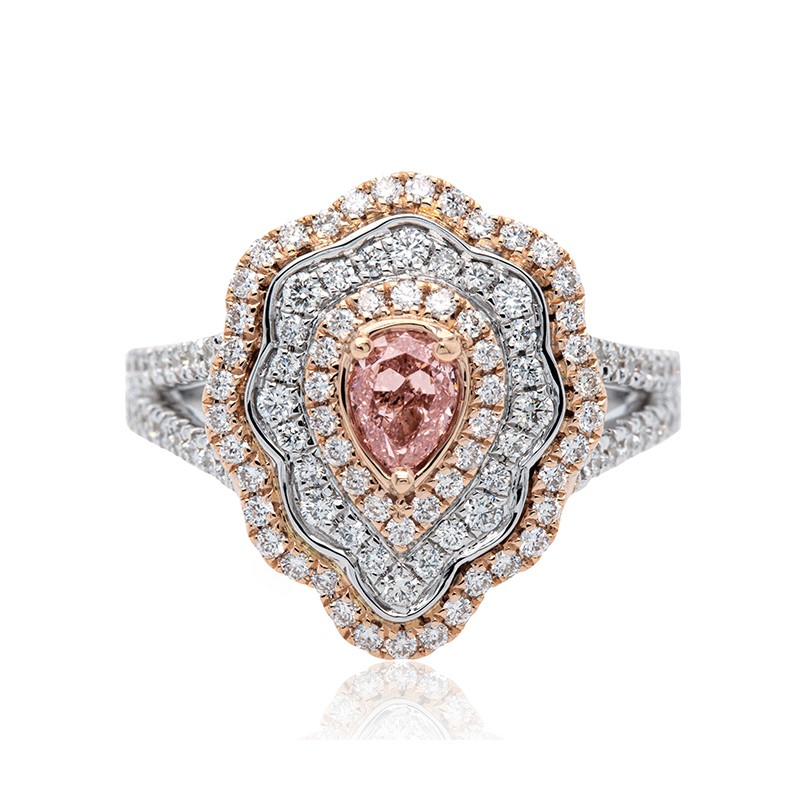 Fancy Pink & White Diamond Ring