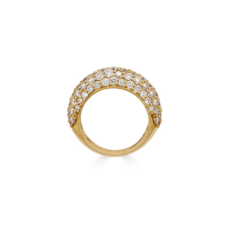18K Yellow Gold Diamond Small Dome Ring