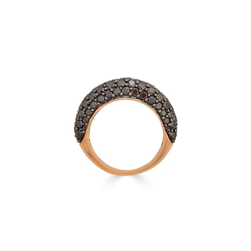 18K Rose Gold Diamond Small Dome Ring