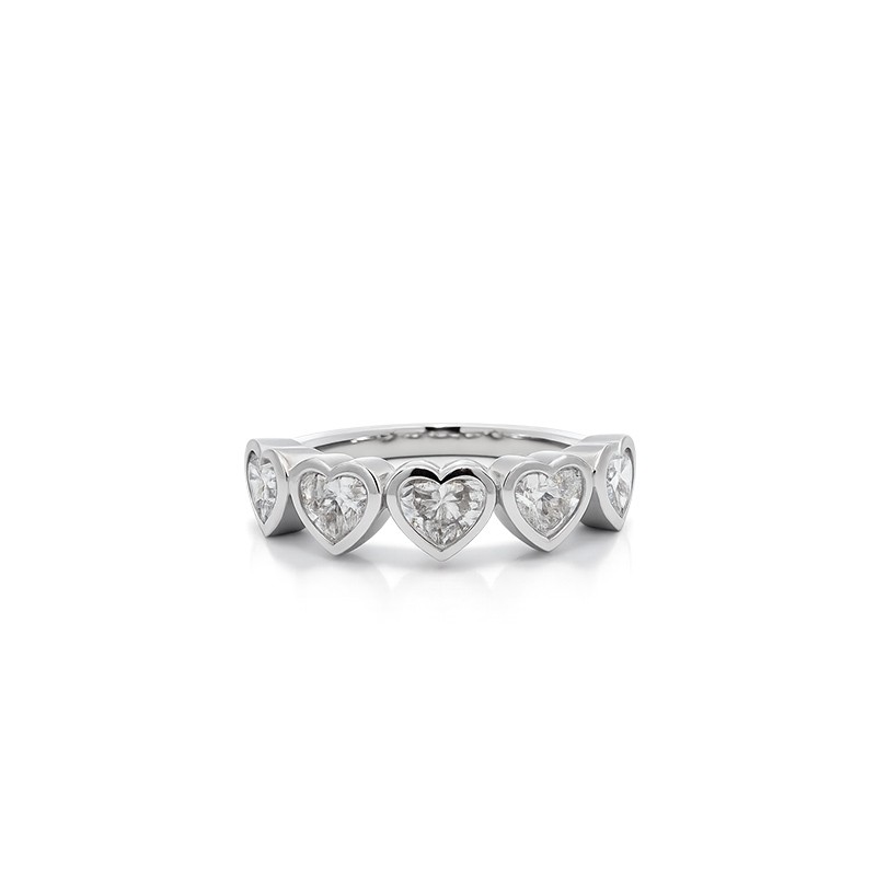 White Gold Diamond Heart Ring