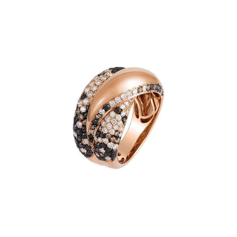 18K Rose Gold Diamond Crossover Ring