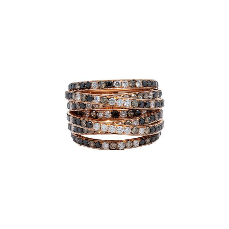 Rose Gold Diamond Crossover Ring