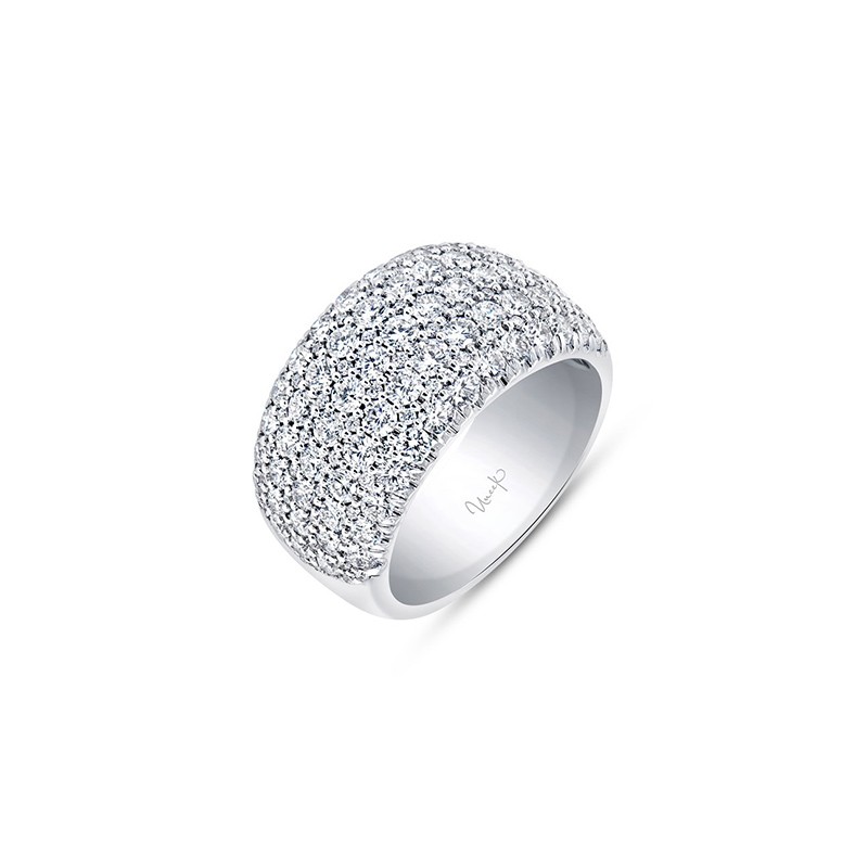 18K White Gold Diamond Dome Ring